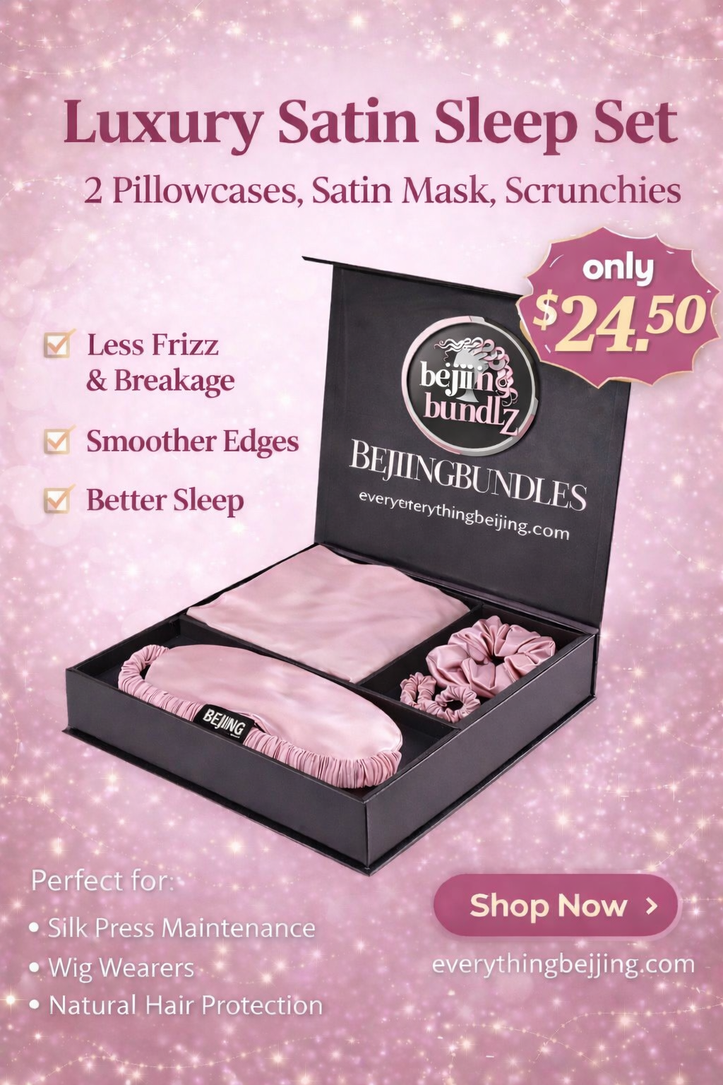 Satin Three-Piece Eye Mask Box Set