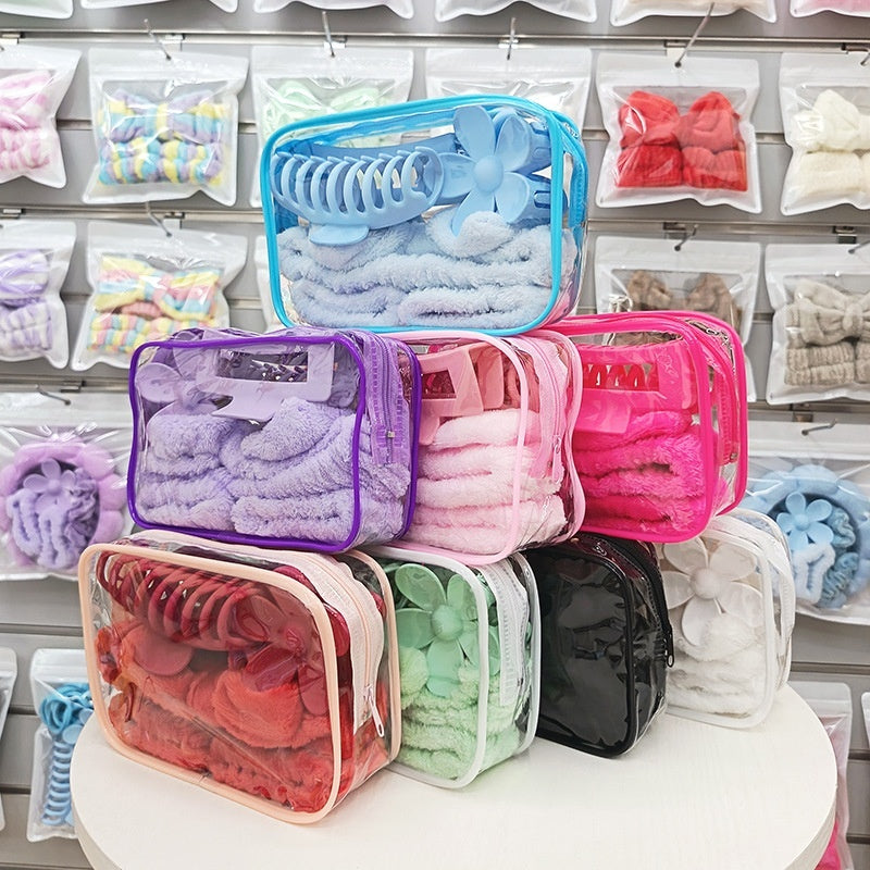Bow Washing Face Hair Band 16-piece Set Barrettes Wrist Strap